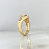 Anillo Cruz 6.8gr / T10 1/4 / Ovalado Circones Blancos Tres Oros *