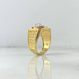 Anillo Rostro Cristo Circulo 10.3gr / T10 / Circones Blancos Tres Oros *
