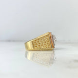 Anillo Rostro Cristo Circulo 10.3gr / T10 / Circones Blancos Tres Oros *