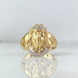 Anillo Rostro de Cristo Cruces 7.15gr / T9 3/4 / Circones Blancos Dos Oros Amarillo Blanco *