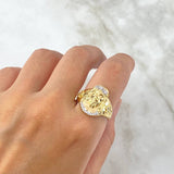 Anillo Rostro de Cristo Cruces 7.15gr / T9 3/4 / Circones Blancos Dos Oros Amarillo Blanco *