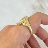 Anillo Rostro de Cristo Cruces 7.15gr / T9 3/4 / Circones Blancos Dos Oros Amarillo Blanco *