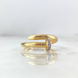 Anillo Clavo 6.95gr / T10 1/2 / Circones Blancos Dos Oros Amarillo Blanco *