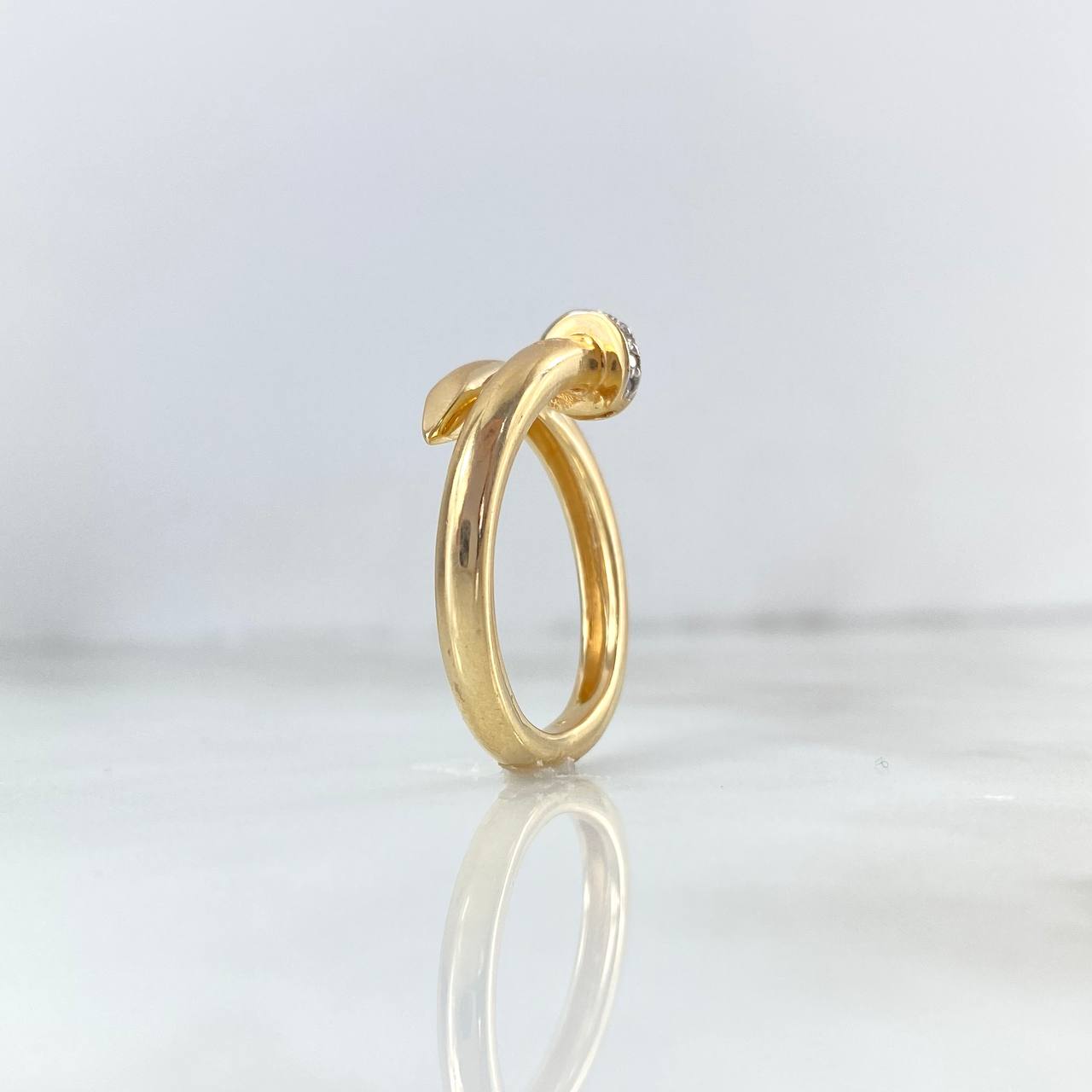 Anillo Clavo 6.95gr / T10 1/2 / Circones Blancos Dos Oros Amarillo Blanco *