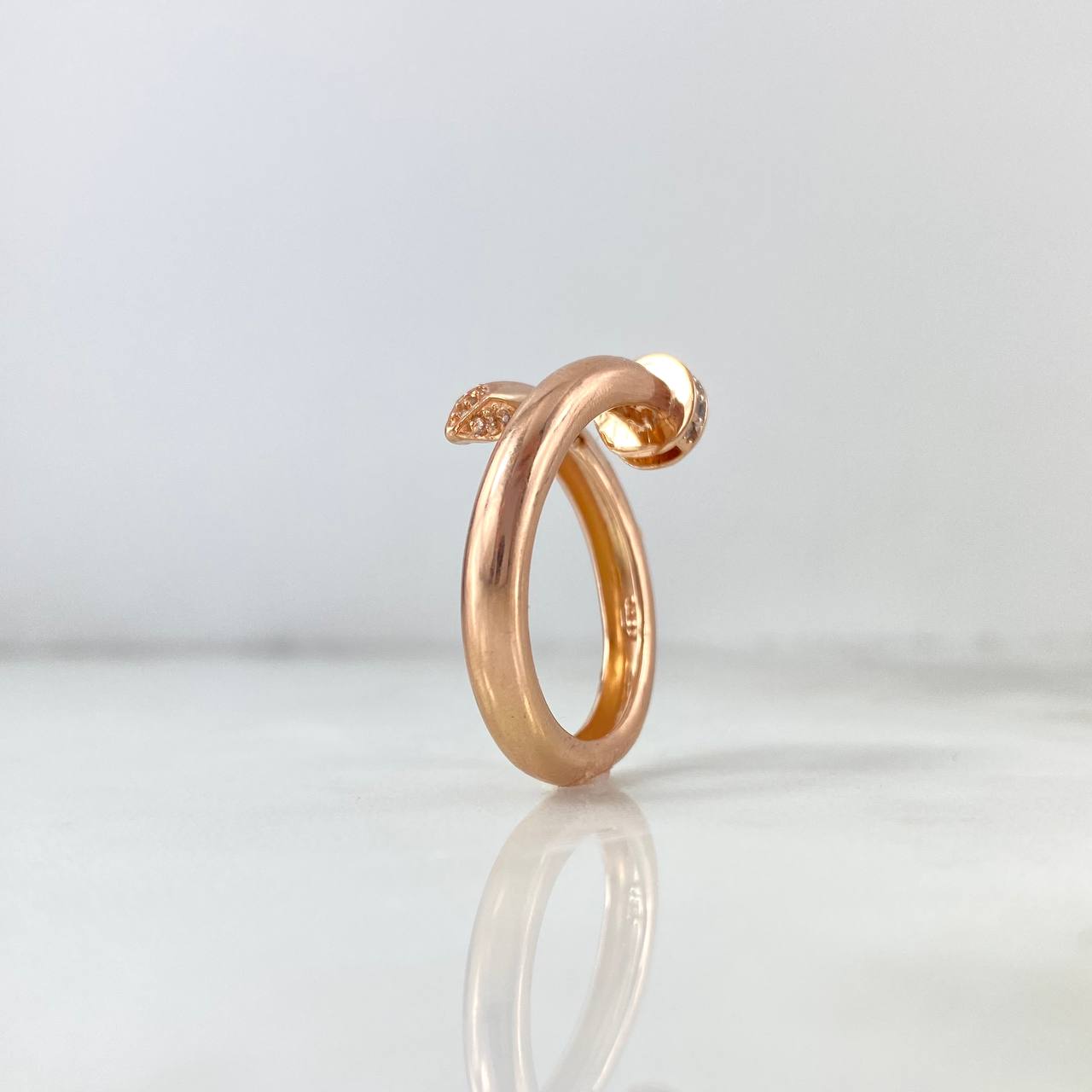 Anillo Clavo 6.3gr / T10 / Circones Blancos Oro Rosa