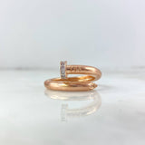 Anillo Clavo 6.3gr / T10 / Circones Blancos Oro Rosa