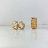 Set Malla Oso TS 12.65gr Anillo / T6 3/4 + Candongas / 1.5cm Dos Oro Rosa Blanco (A.C) ©