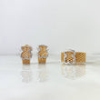 Set Malla Oso TS 12.65gr Anillo / T6 3/4 + Candongas / 1.5cm Dos Oro Rosa Blanco (A.C) ©