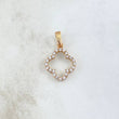 Dije Flor Silueta 1.4gr / 2.2cm / Circones Blancos Oro Rosa 18K