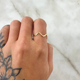 Anillo  Zig - Zag 0.8gr / T5 3/4 / Oro Amarillo 18K