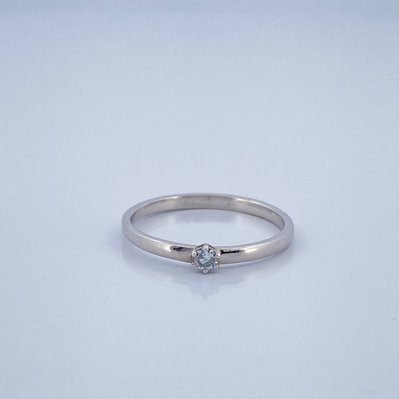 Anillo Solitario Diamante 1.45gr / T5 3/4 / Oro Blanco 18K %