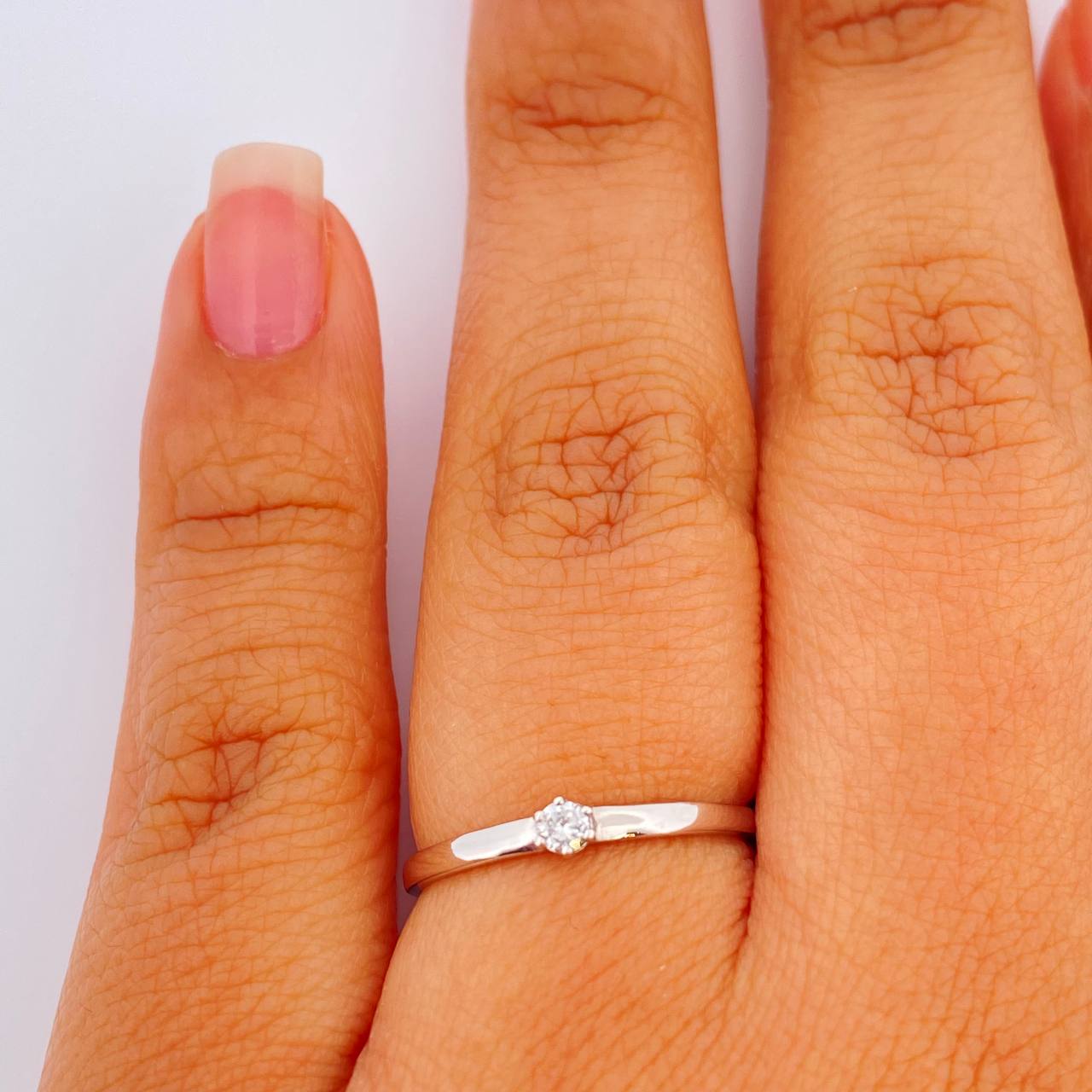 Anillo Solitario Diamante 1.45gr / T5 3/4 / Oro Blanco 18K %