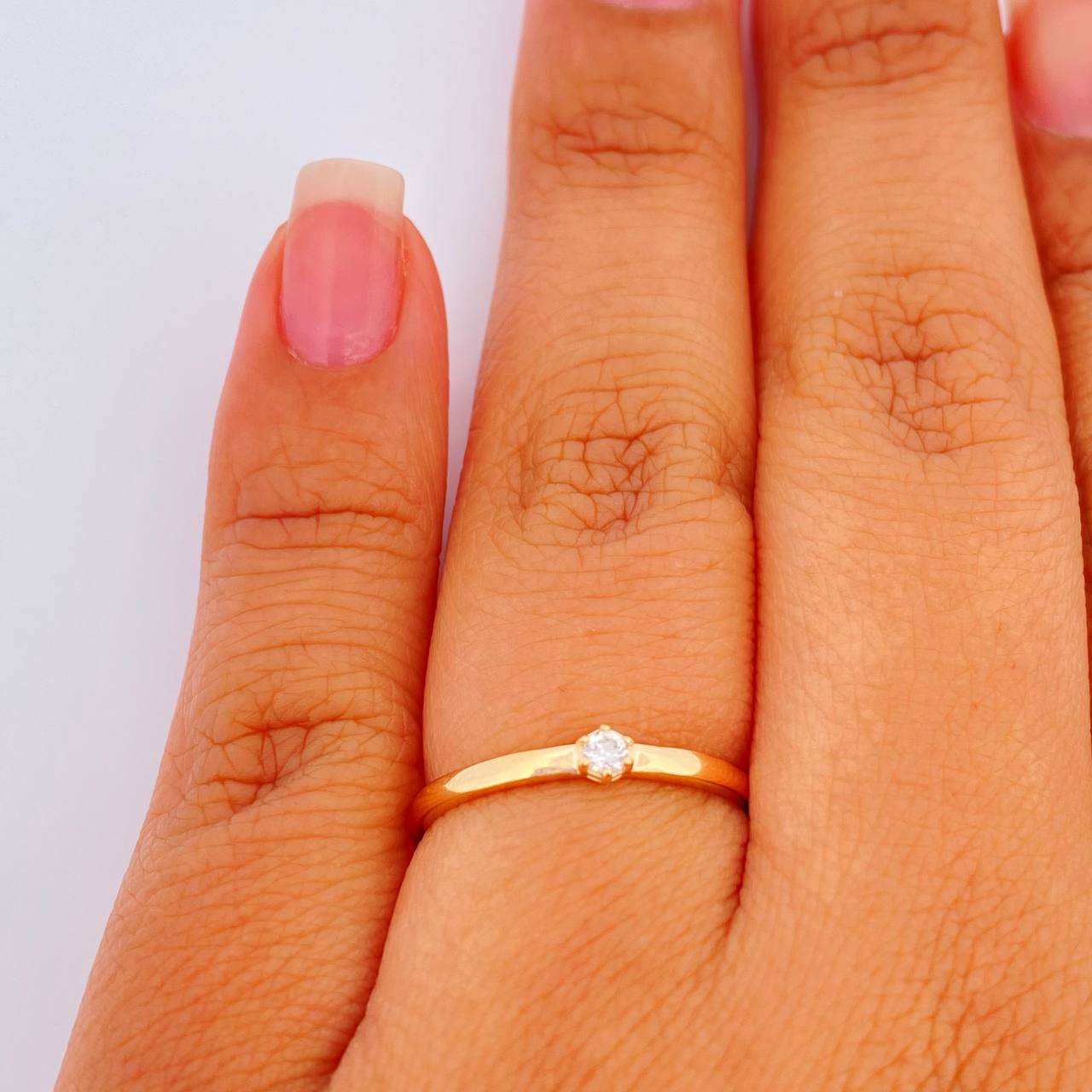 Anillo Solitario Diamante 1.45gr / T5 3/4 / Oro Amarillo 18K %