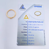 Anillo Solitario Diamante 1.45gr / T5 3/4 / Oro Amarillo 18K %