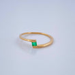 Anillo Solitario Cruzado Cuadrado Esmeralda 1.1gr / T6 1/2 / Oro Amarillo 18K %
