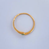 Anillo Solitario Cruzado Cuadrado Esmeralda 1.1gr / T6 1/2 / Oro Amarillo 18K %