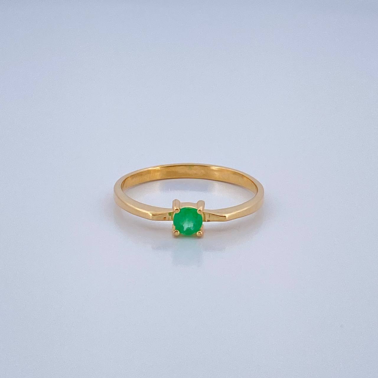 Anillo Solitario Esmeralda 1.6gr / T6 1/2 / Oro Amarillo 18K %