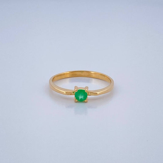 Anillo Solitario Esmeralda 1.6gr / T6 1/2 / Oro Amarillo 18K %