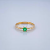 Anillo Solitario Esmeralda 1.6gr / T6 1/2 / Oro Amarillo 18K %