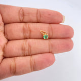 Dije Redondo Esmeralda 0.25gr / 1cm / Oro Amarillo 18K %