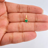 Dije Circular Esmeralda 0.5gr / 1.1cm / Oro Amarillo 18K %