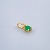 Dije Circular Esmeralda 0.45gr / 1cm / Oro Amarillo 18K %