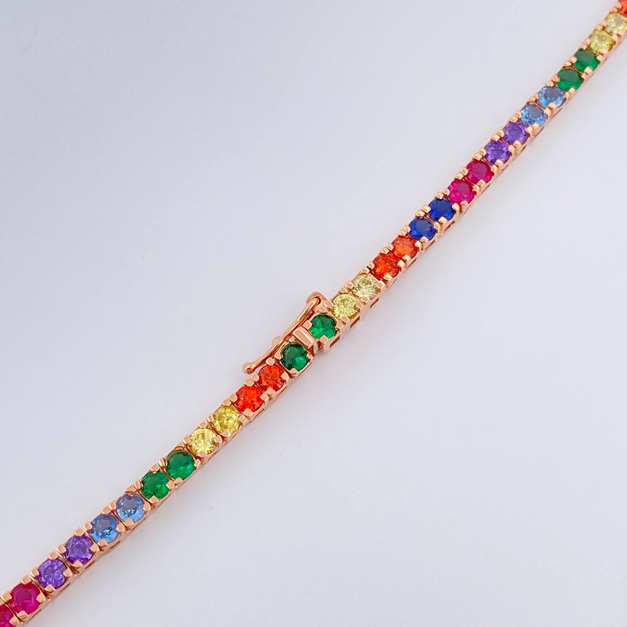 Cadena Tenis 22.05gr / 45.6cm / Oro Rosa 18K &