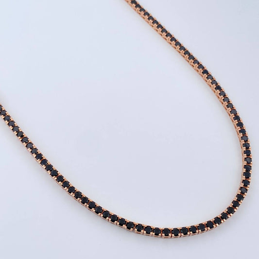 Cadena Tenis 21.4gr / 45.5cm / 4mm Oro Rosa 18K %