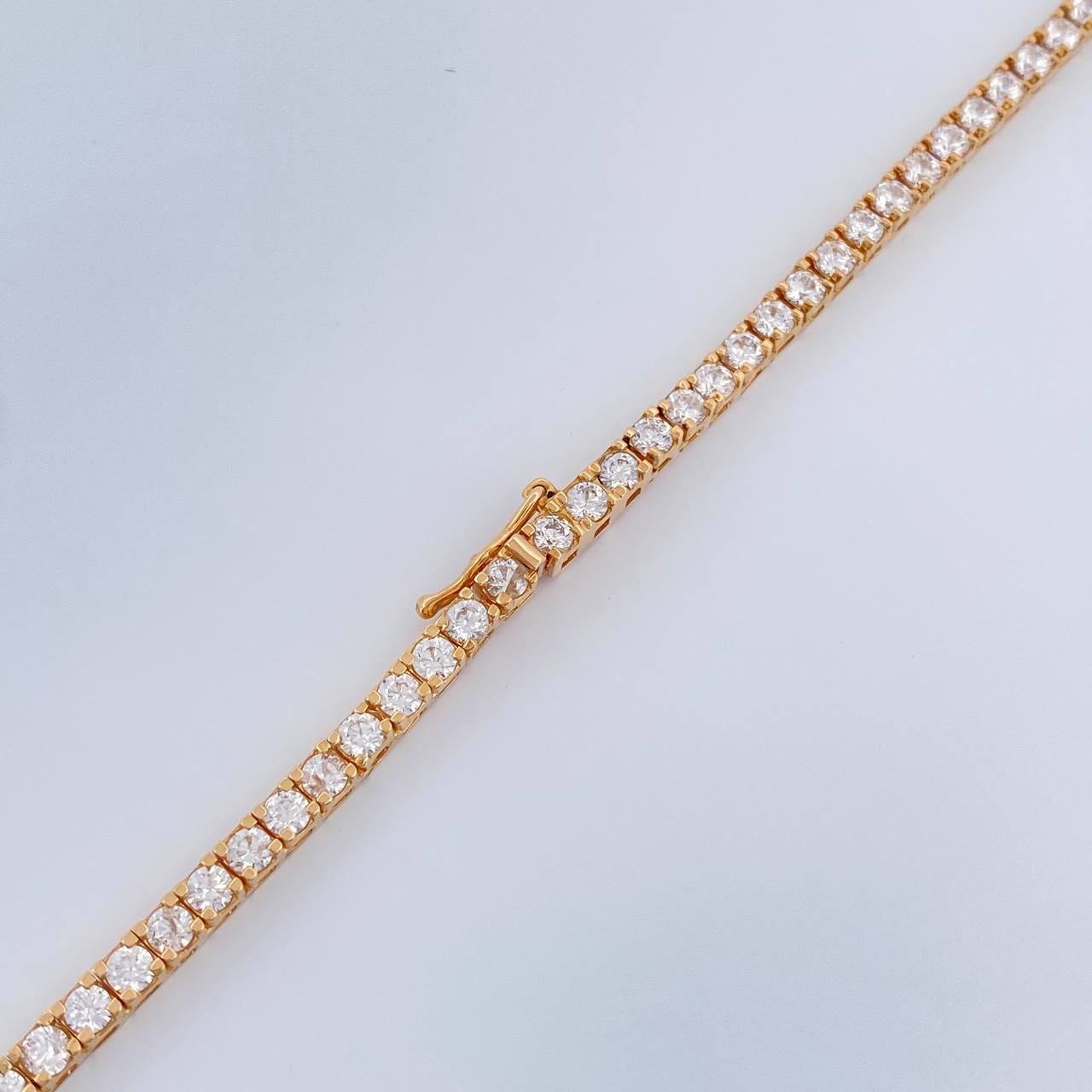 Cadena Tenis 24.4gr / 45.6cm / 4mm Oro Amarillo 18K %