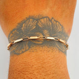 Pulso Rustico Barril 3.7gr / 22cm / 3.4mm Dos Oros Blanco Rosa 18K %