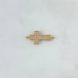 Herraje Cruz 0.95gr / 2cm / Circones Blancos Oro Amarillo