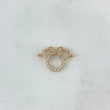 Herraje Silueta Ratón 1.05gr / 1.7cm / Circones Blancos Oro Amarillo