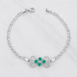 Pulso Rombos Corazones Esmeraldas 45pts 3.4g / 18cm / 3.1mm Plata 925