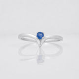 Anillo Solitario Zafiro 10pts 1g / T6 Plata 925