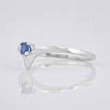 Anillo Solitario Zafiro 10pts 1g / T6 Plata 925