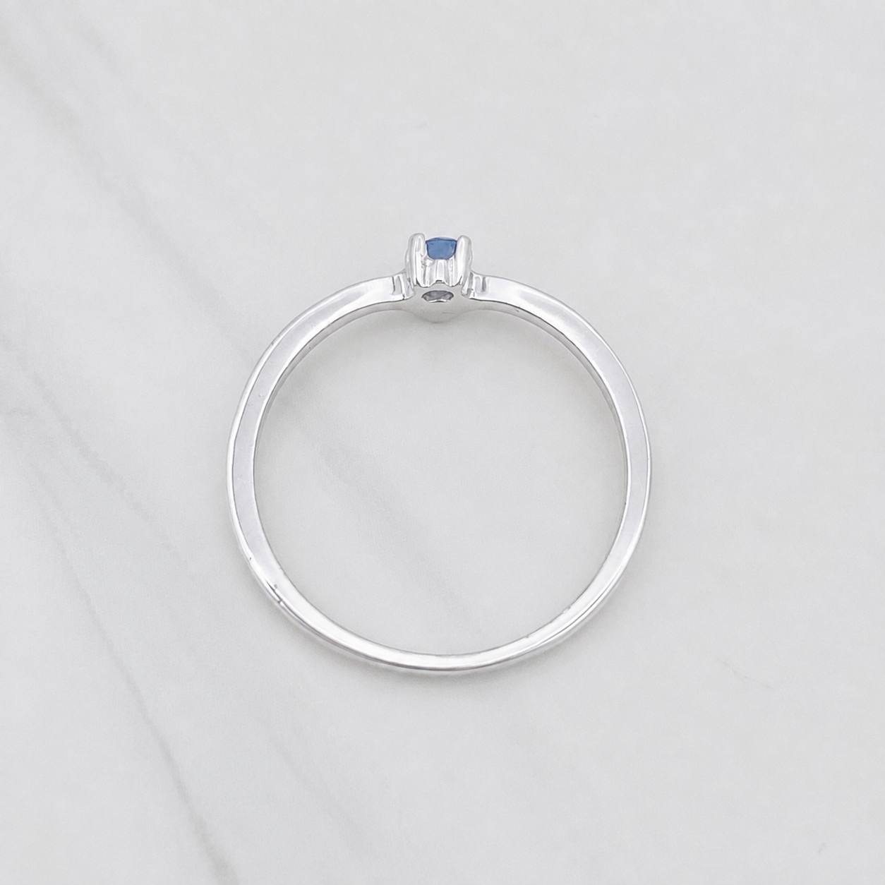 Anillo Solitario Zafiro 10pts 1g / T6 Plata 925