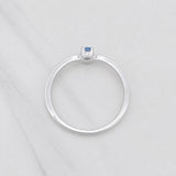 Anillo Solitario Zafiro 10pts 1g / T6 Plata 925
