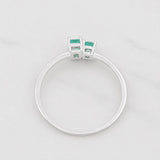 Anillo Figuras Esmeraldas 27pts 0.85g / T6 1/2 Plata 925