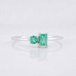 Anillo Figuras Esmeraldas 26pts 0.75g / T6 1/4 Plata 925