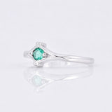 Anillo Rombo Esmeralda 12pts 1.25g / T6 3/4 Plata 925