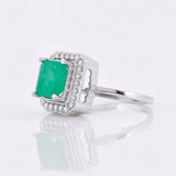 Anillo Cuadrado Esmeralda 90pts 1.75g / T7 Plata 925