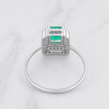 Anillo Cuadrado Esmeralda 90pts 1.75g / T7 Plata 925