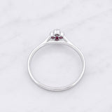 Anillo Flor Rubíes 16pts 1.1g / T6 3/4 Plata 925