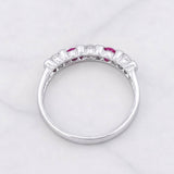 Anillo Piedras Rubíes 10pts 1.4g / T6 1/2 Plata 925
