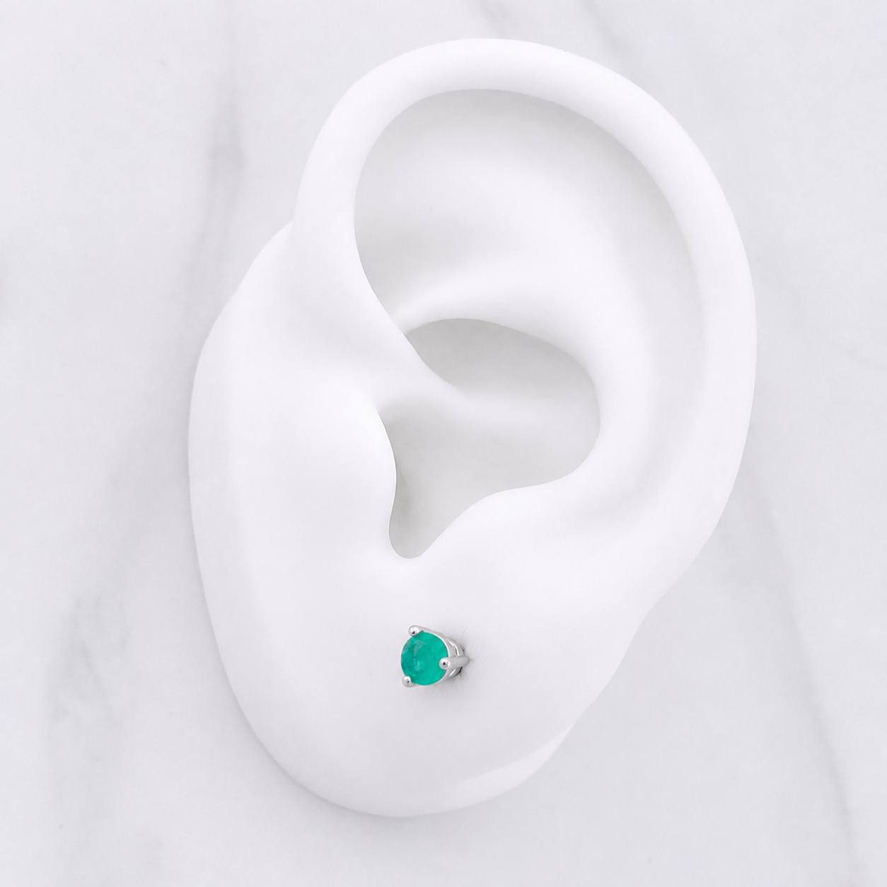 Topos Tres Garras Esmeraldas 25pts 0.65g / 3.8mm Plata 925