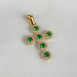 Dije Cruz Tupida 2.7gr / 3.2cm Circones Blancos Verdes Oro Amarillo