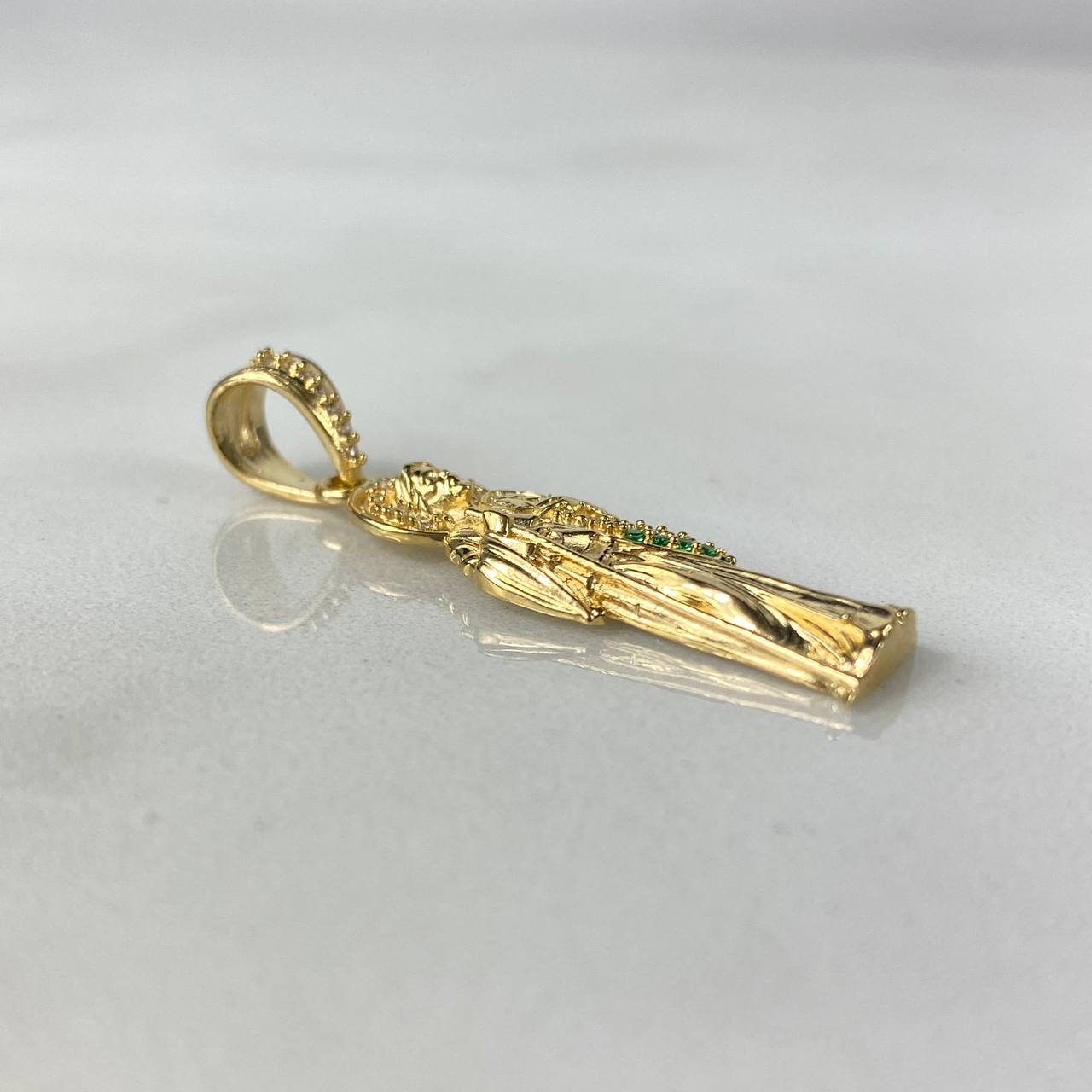Dije Judas Tadeo 3.8gr / 4cm Circones Blancos Verdes Oro Amarillo
