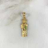 Dije Judas Tadeo 3.8gr / 4cm Circones Blancos Verdes Oro Amarillo