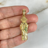 Dije Judas Tadeo 3.8gr / 4cm Circones Blancos Verdes Oro Amarillo