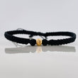 Pulsera Tejida Negra 5Mm / 1Und Oro Amarillo 18K